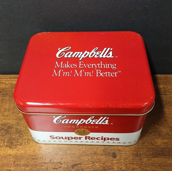 VINTAGE Campbell's Soup Collectible Tin Box Souper Recipes, No Cards - Picture 2 of 5
